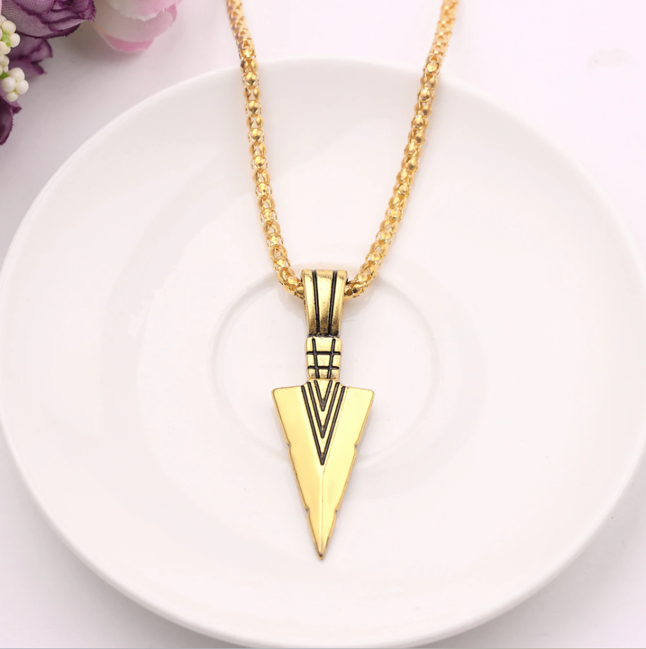 Arrowhead  Pendant Necklace 24" Chain