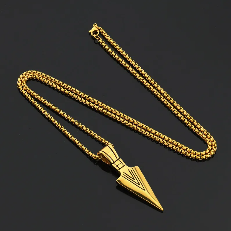 Arrowhead  Pendant Necklace 24" Chain