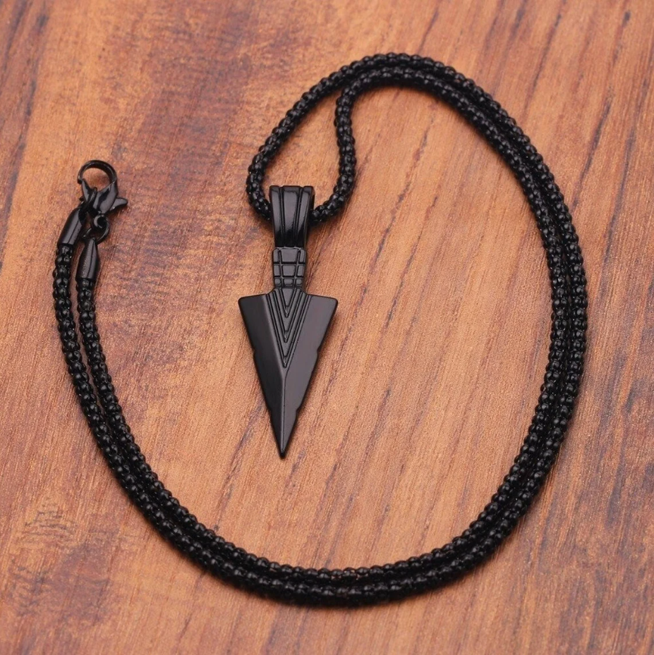 Arrowhead  Pendant Necklace 24" Chain