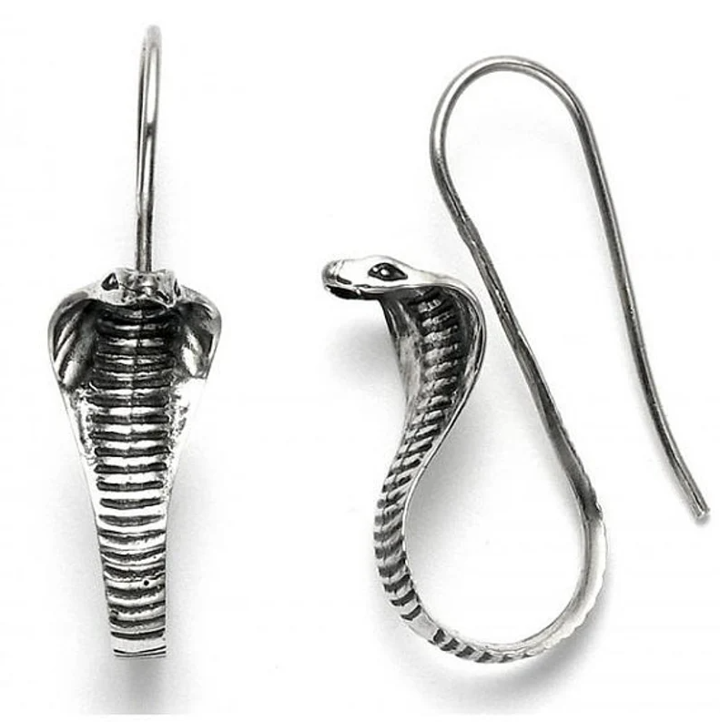 Elegant King Cobra Snake Hook Earrings