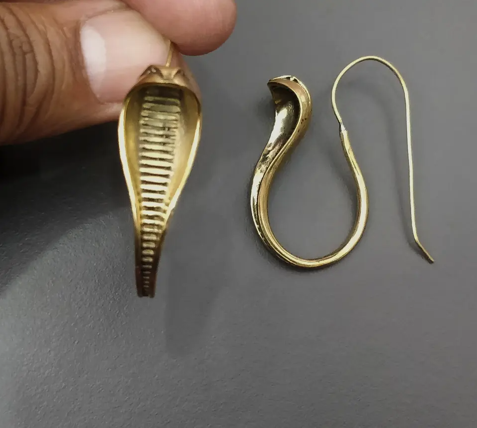 Elegant King Cobra Snake Hook Earrings