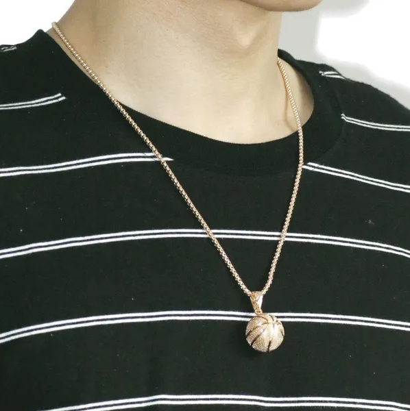 Basketball Pendant Bling Necklace