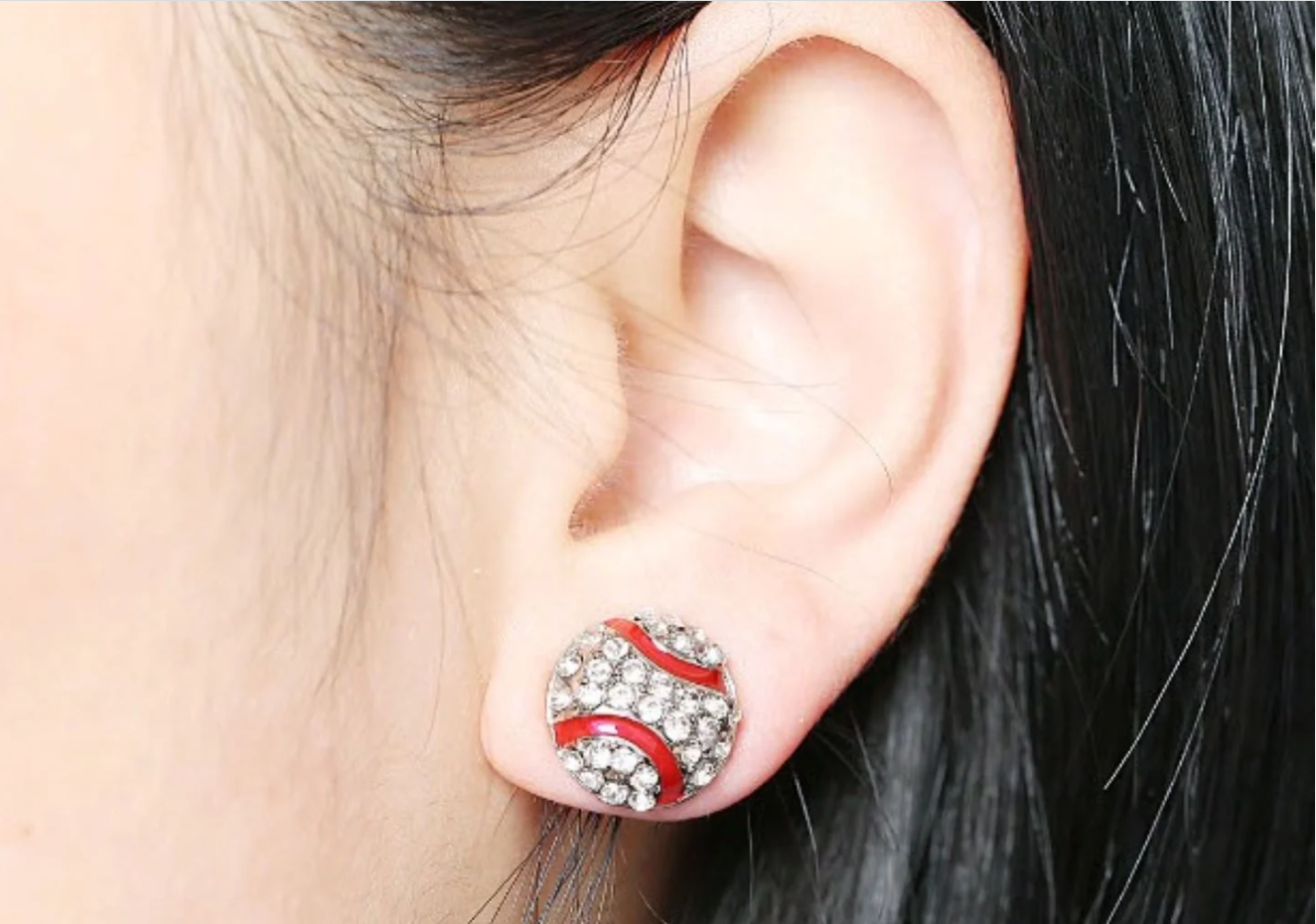 Sports Stud Bling Earrings