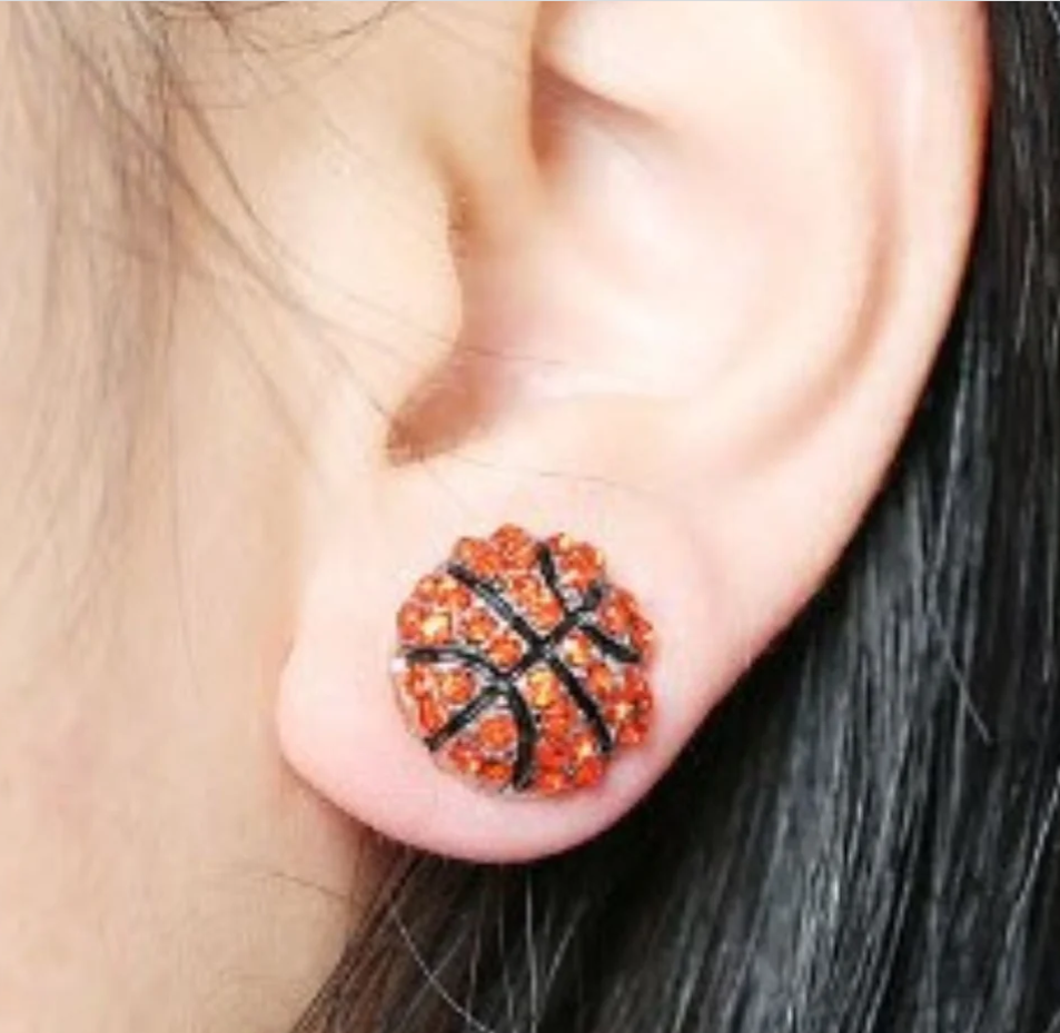 Sports Stud Bling Earrings