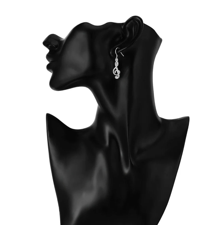 Silver Treble Clef Earring