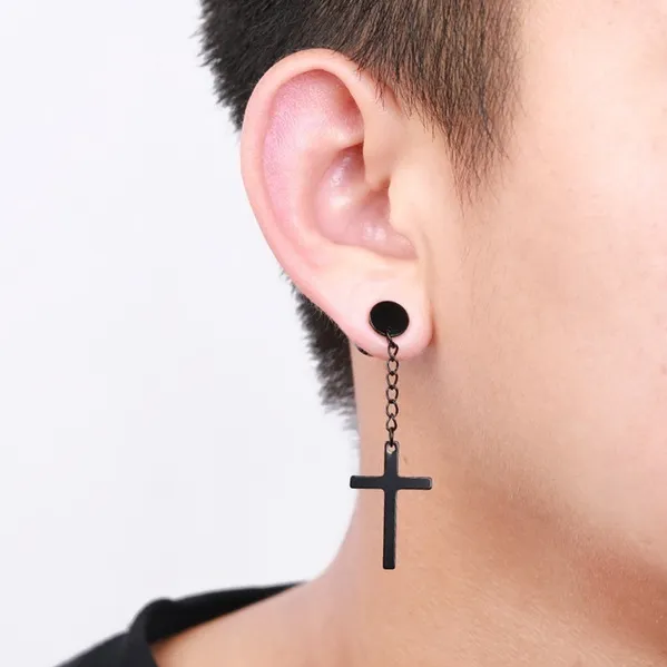 2 Piece Dangling Cross Earrings