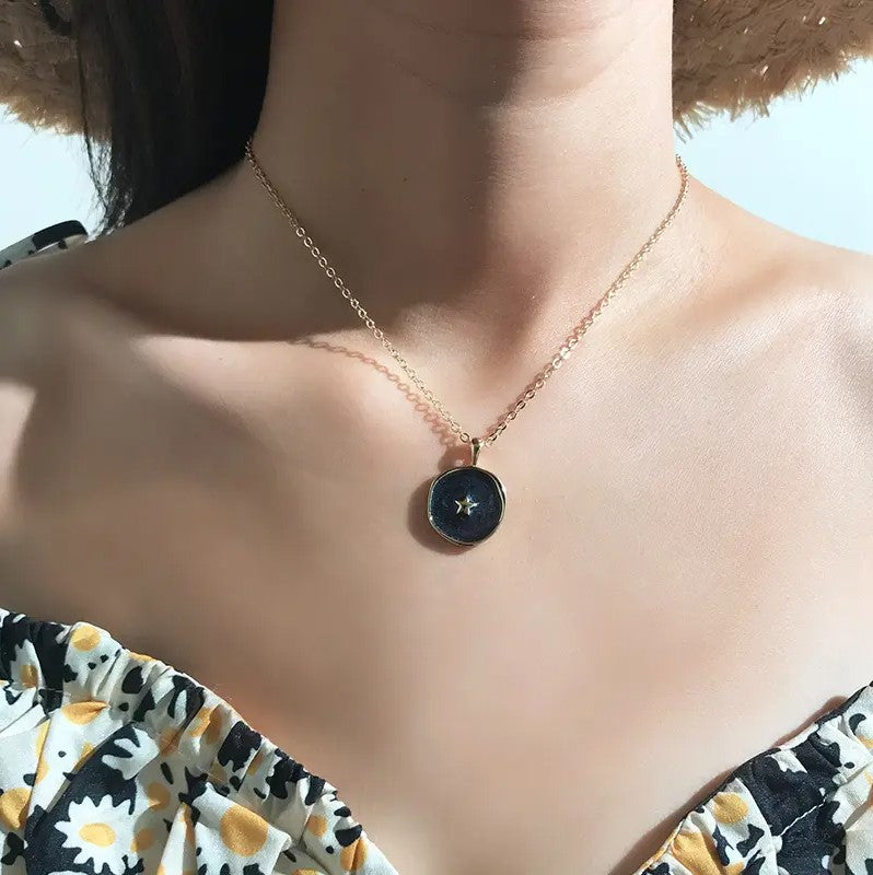 Celestial Charm Necklace with Gold Chain