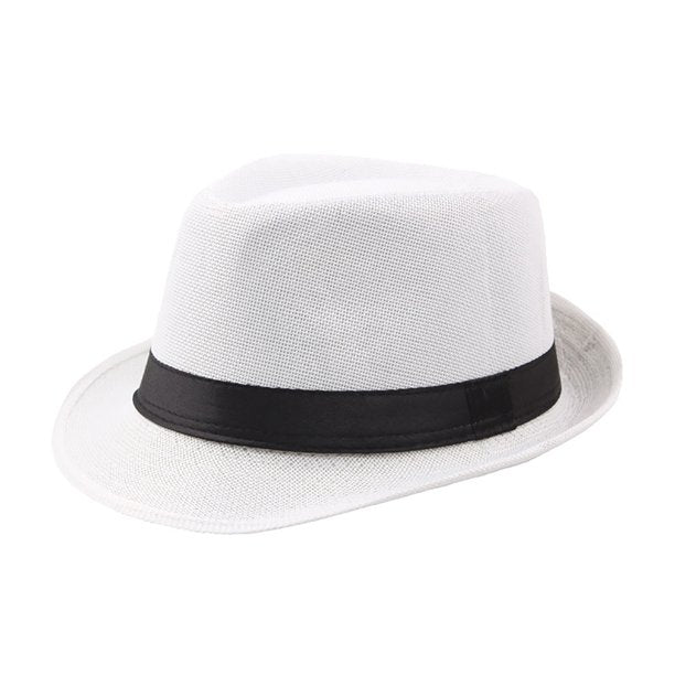 Fedora Hat, Straw Trilby Cuban Sun Cap Panama Short Brim Floral