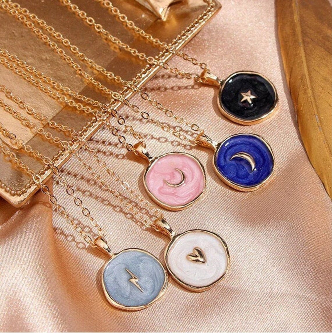 Celestial Charm Necklace with Gold Chain