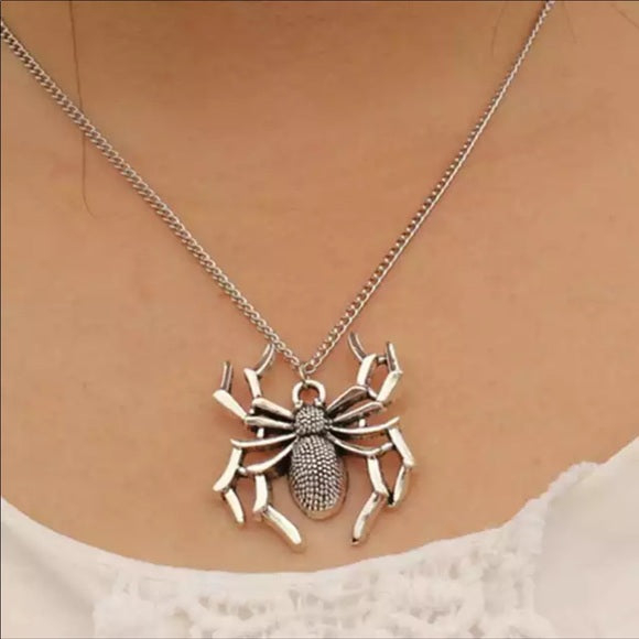 Spider Stainless Steel Pendant Necklace
