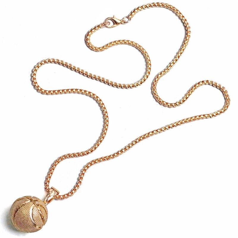 Basketball Pendant Bling Necklace