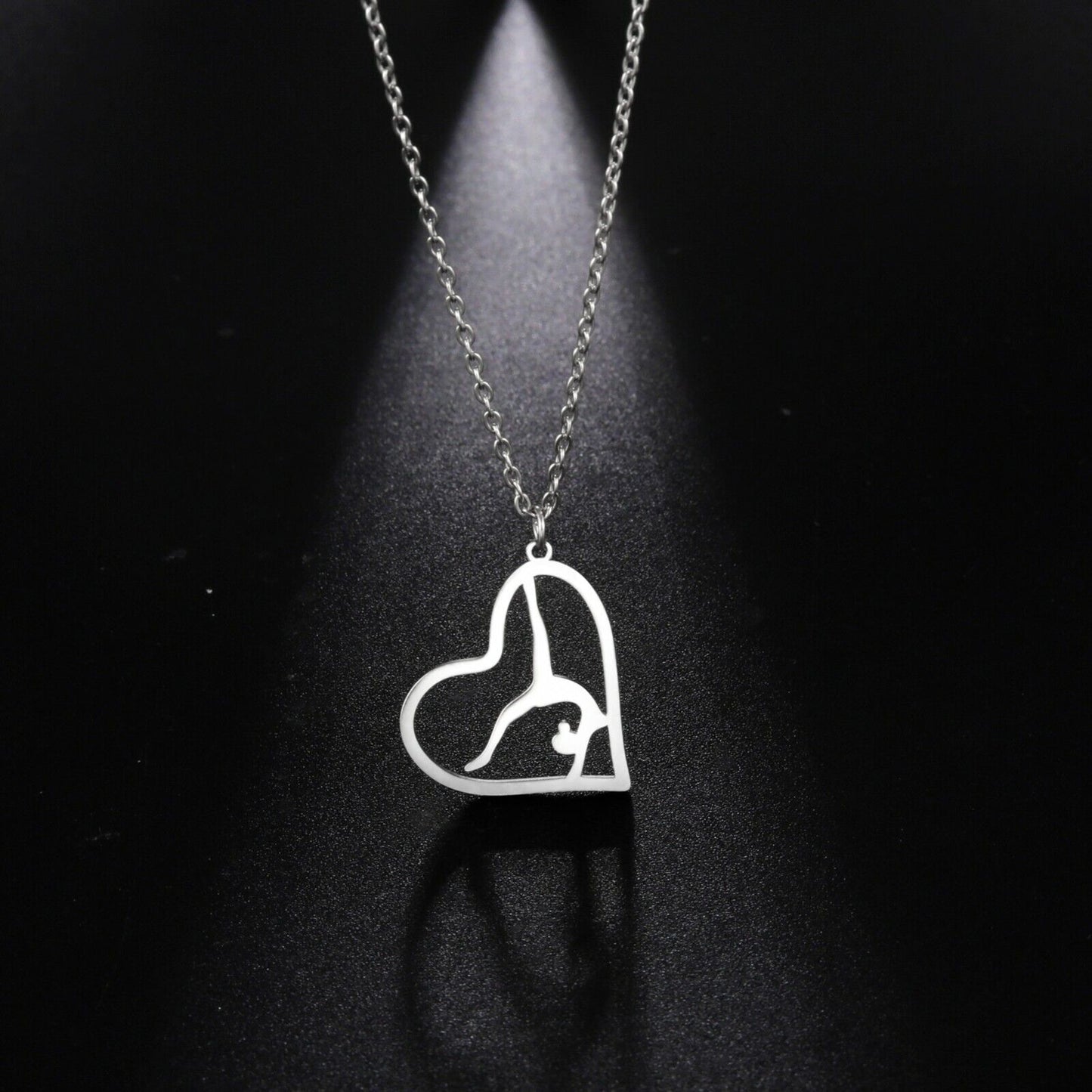 Gymnastics Girl Dancing in Heart Necklace