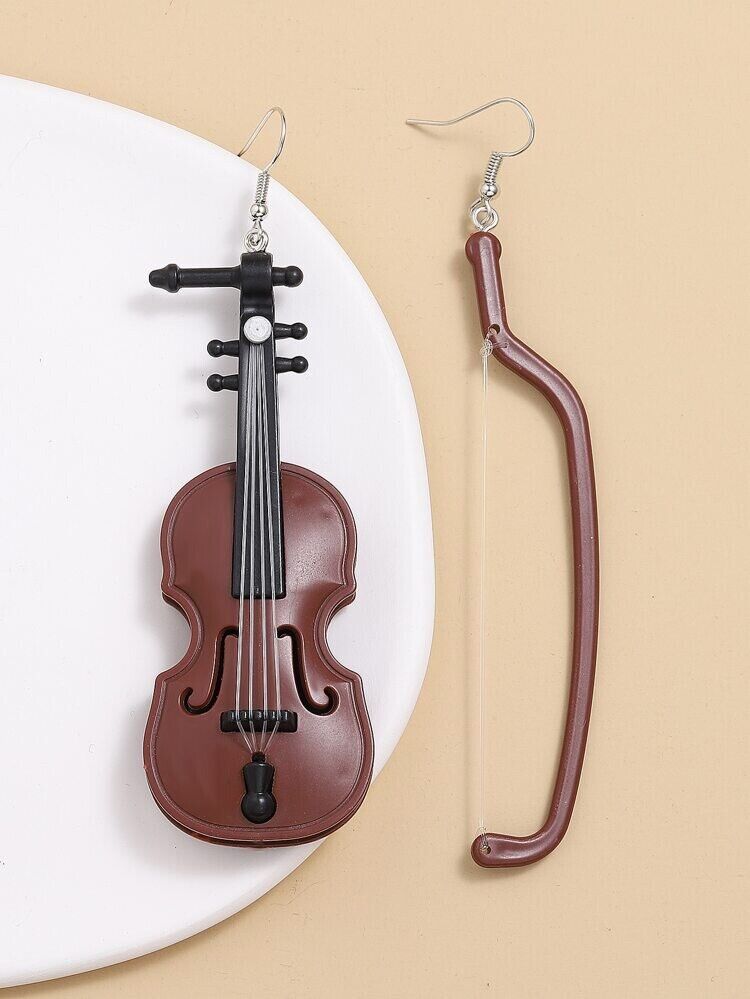 Large Violin, Viola, Cello, Earrings Asymmetrical Fashion Jewelry, Women Girls