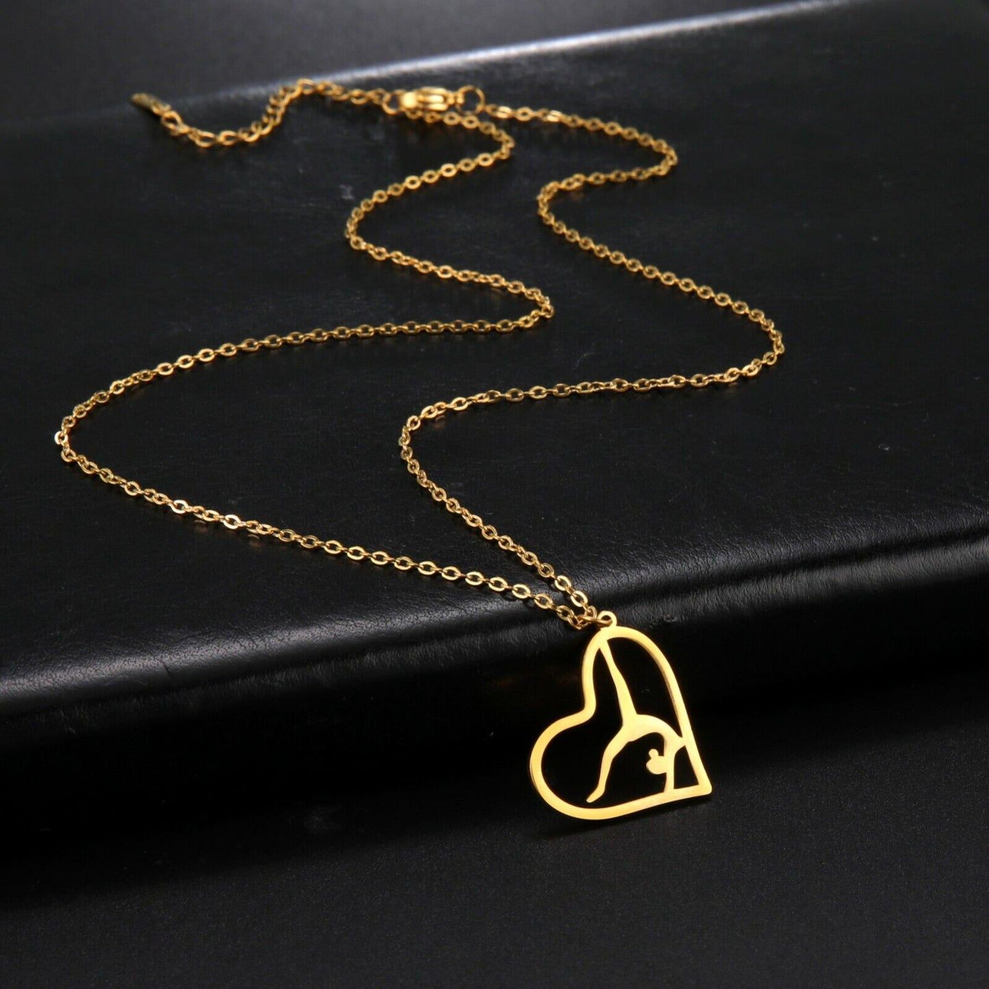 Gymnastics Girl Dancing in Heart Necklace