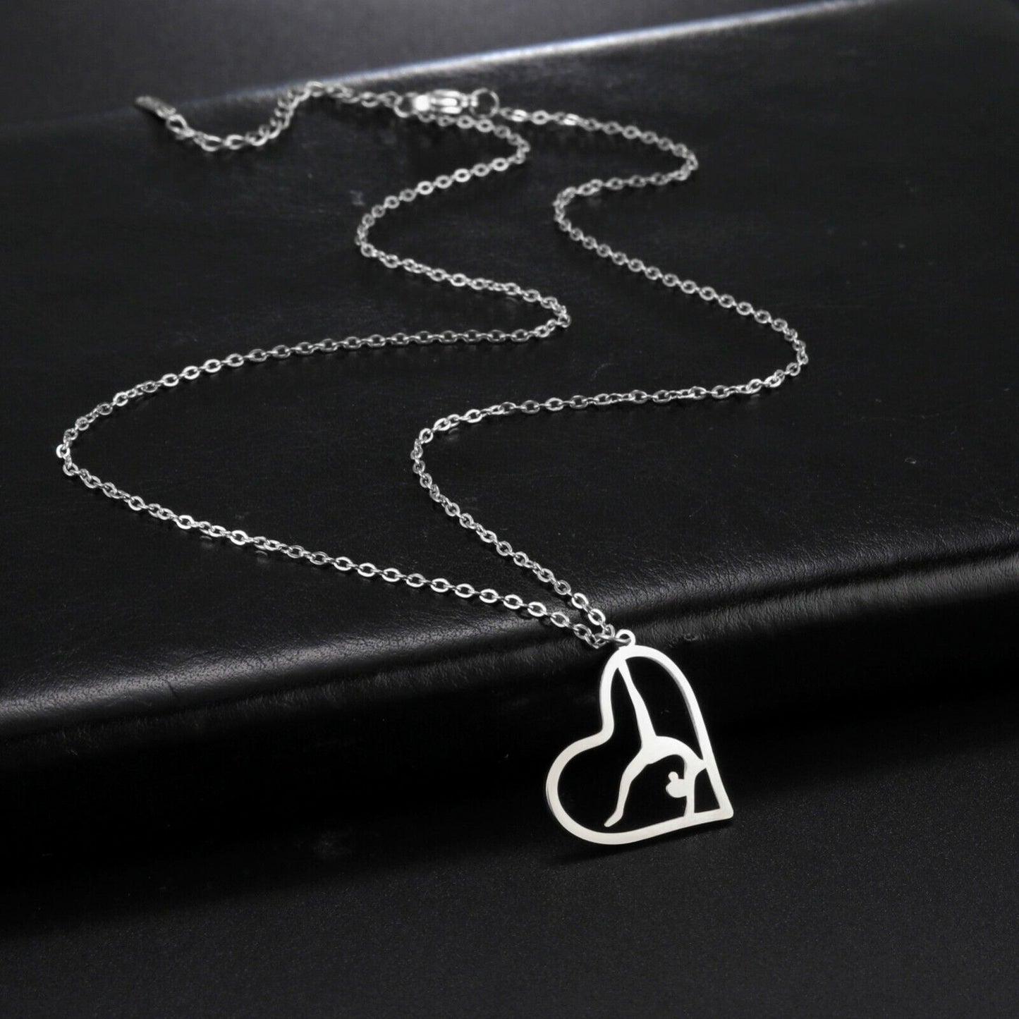 Gymnastics Girl Dancing in Heart Necklace