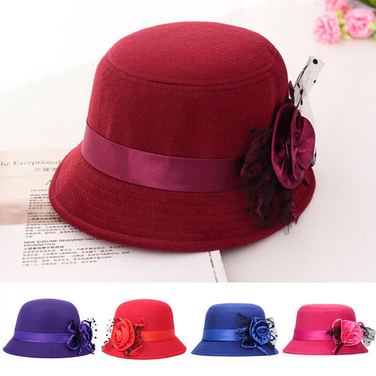 Ladies Bucket Hat w/ Rose