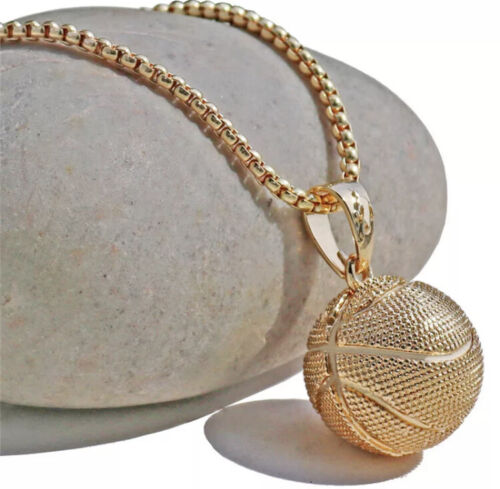 Basketball Pendant Bling Necklace