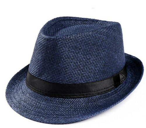 Fedora Hat, Straw Trilby Cuban Sun Cap Panama Short Brim Floral
