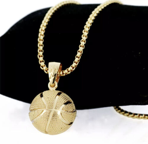 Basketball Pendant Bling Necklace