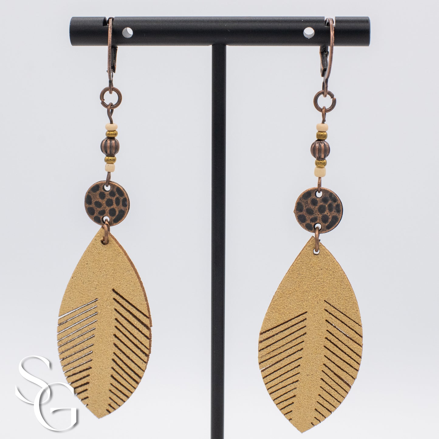 3 Pairs/Set Bohemian Boho Earrings - Feather, Tassle and Shell, C#1