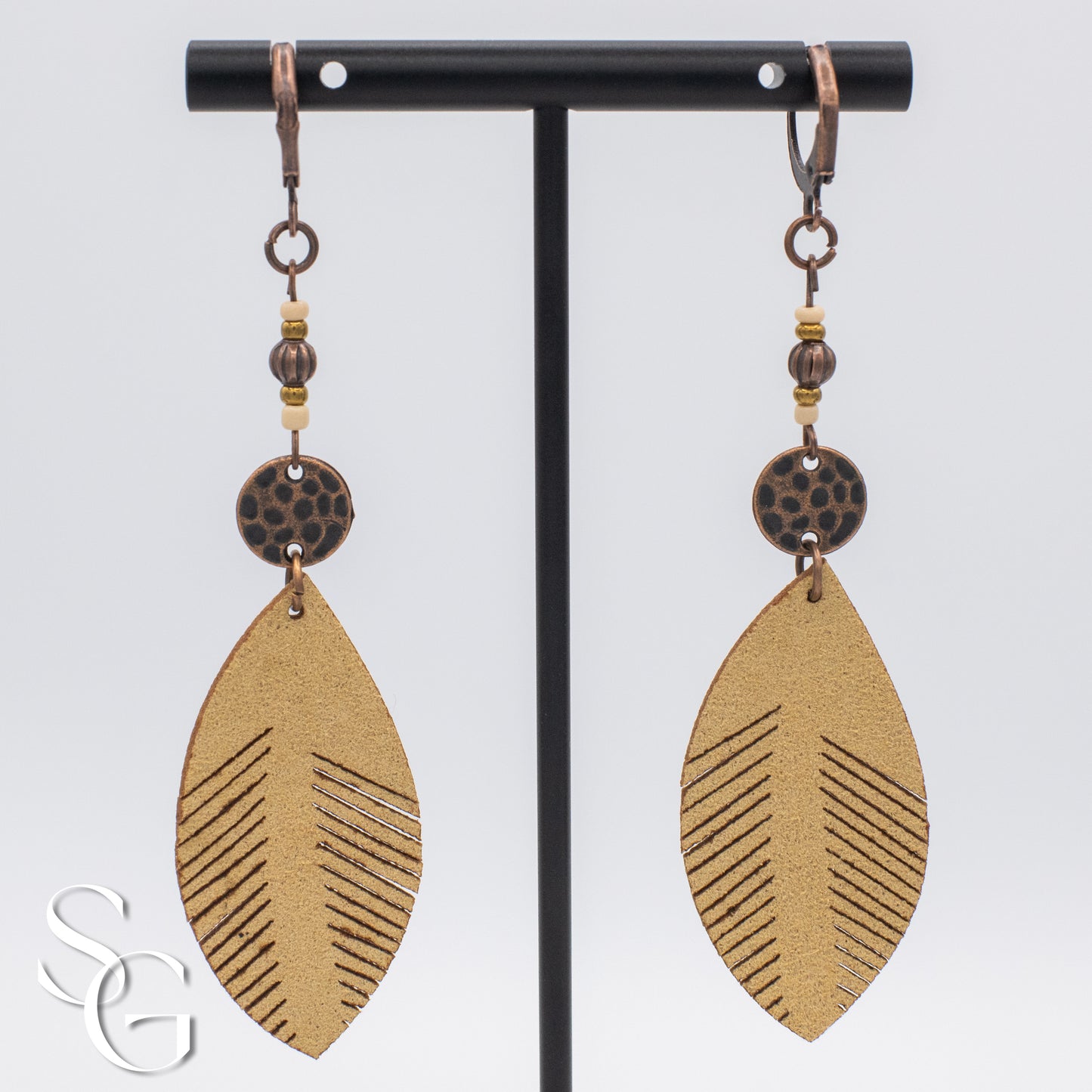 3 Pairs/Set Bohemian Boho Earrings - Feather, Tassle and Shell, C#1