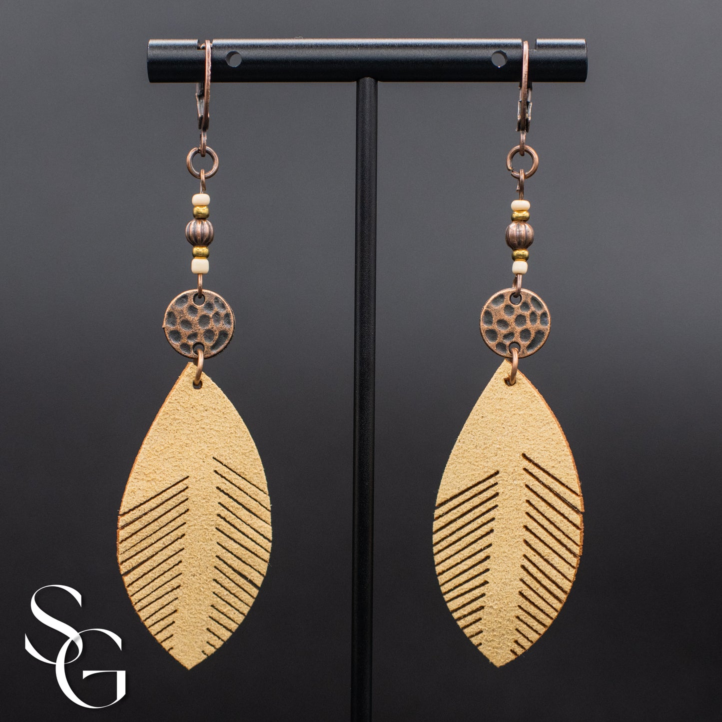 3 Pairs/Set Bohemian Boho Earrings - Feather, Tassle and Shell, C#1