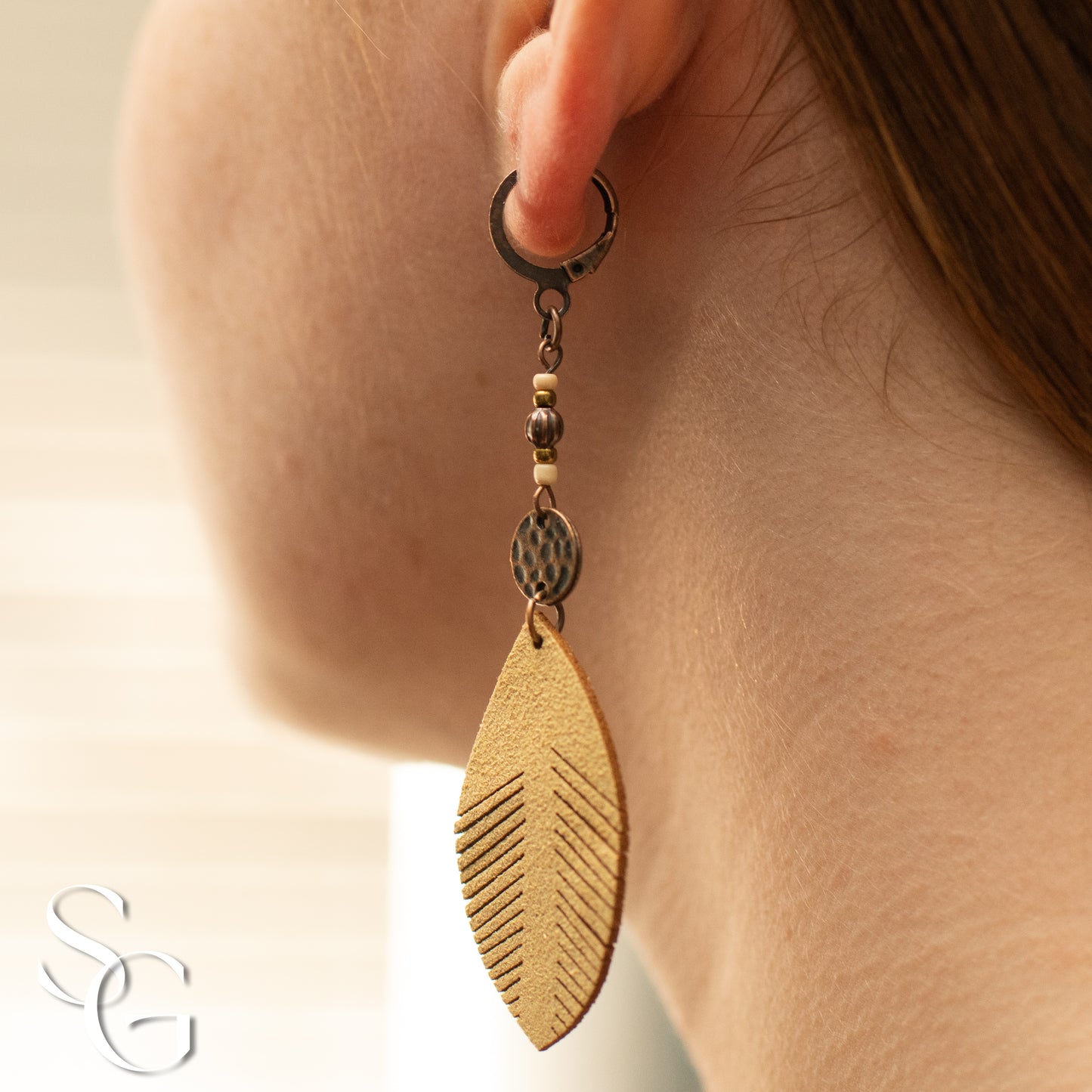 3 Pairs/Set Bohemian Boho Earrings - Feather, Tassle and Shell, C#1