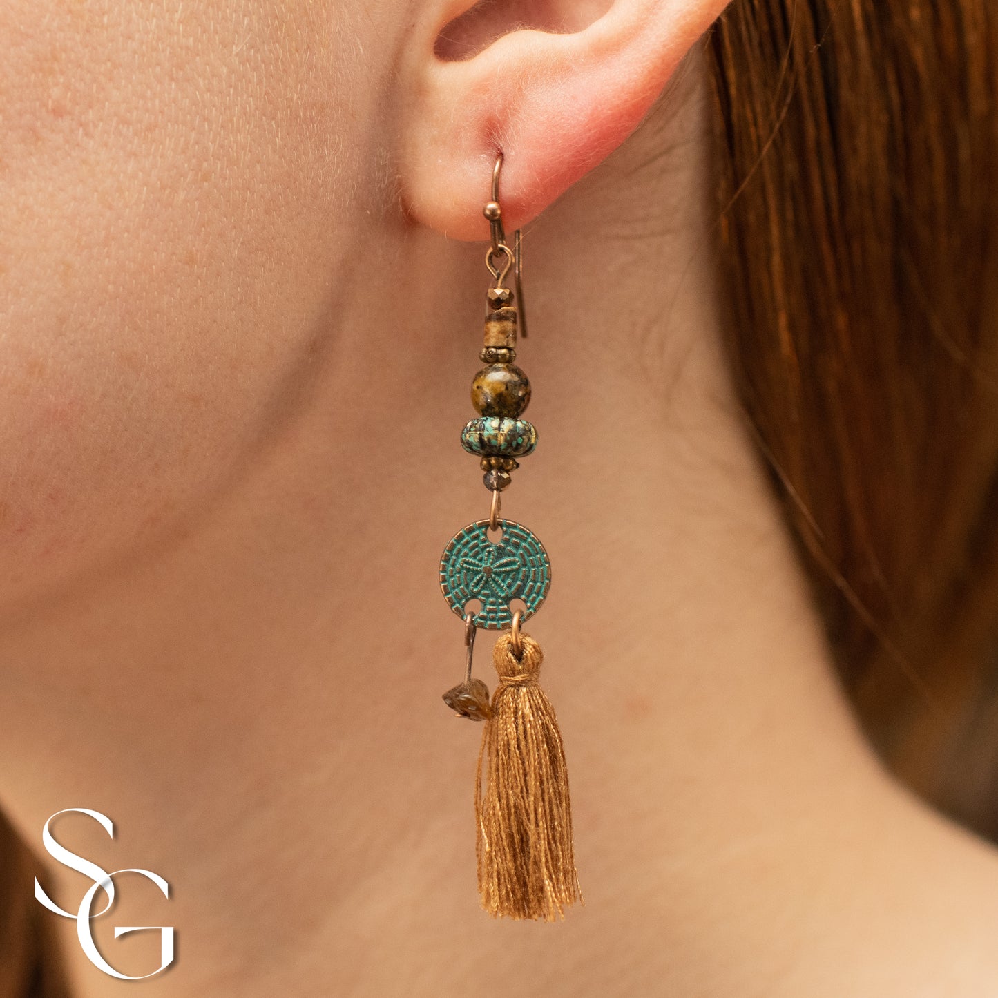 3 Pairs/Set Bohemian Boho Earrings - Feather, Tassle and Shell, C#1