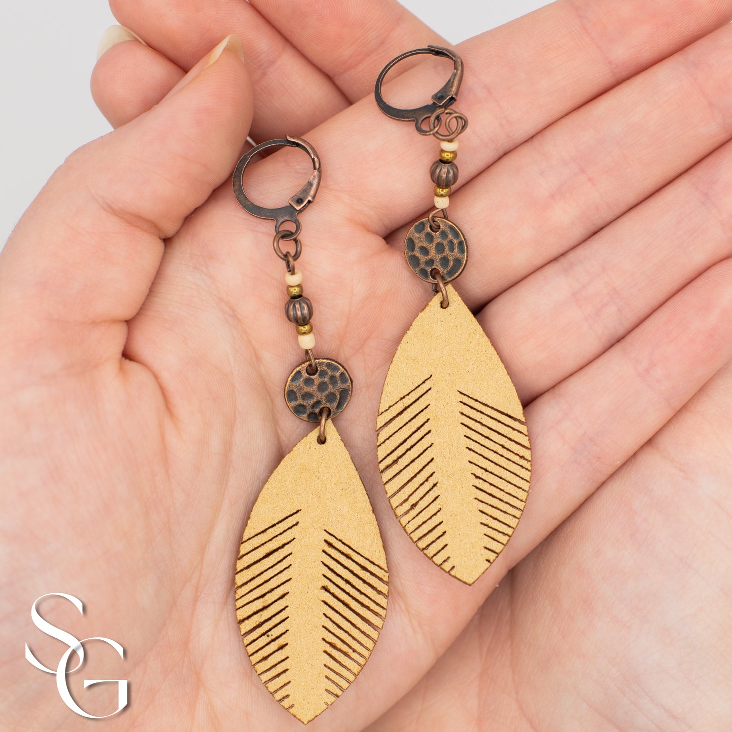 3 Pairs/Set Bohemian Boho Earrings - Feather, Tassle and Shell, C#1