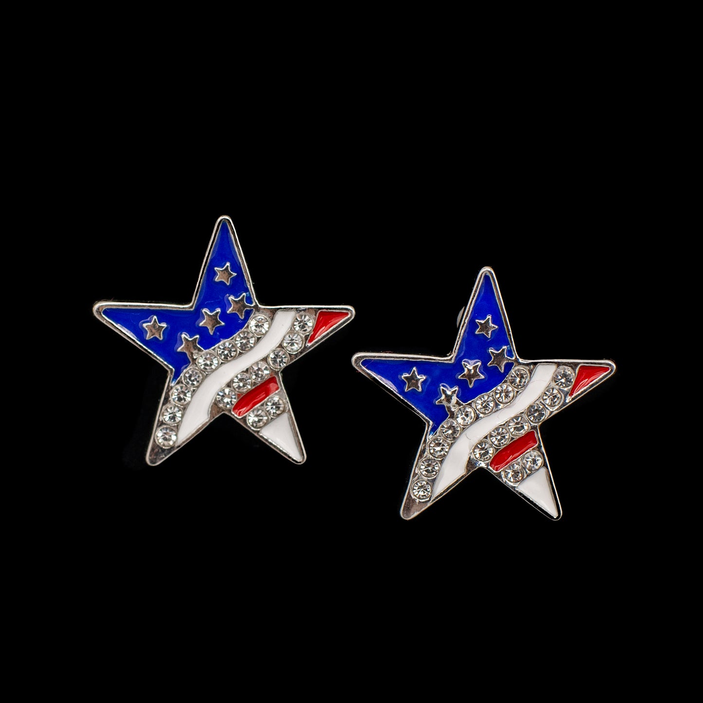 American Flag Star Stud Earrings