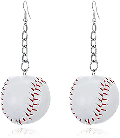 Baseball Drop 3D Earrings