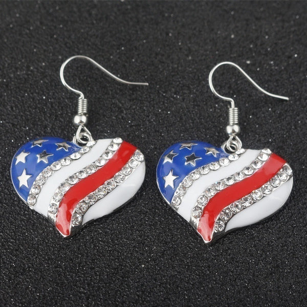American Flag Heart Necklace