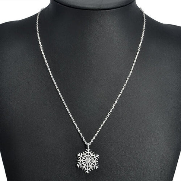 Winter Silver Snowflake Necklace