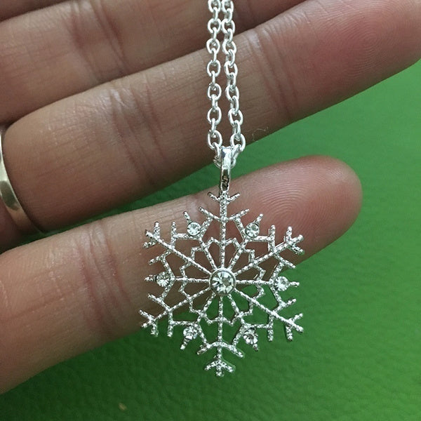 Winter Silver Snowflake Necklace