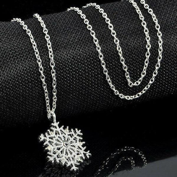 Winter Silver Snowflake Necklace