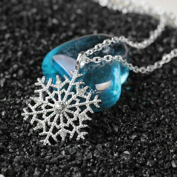 Winter Silver Snowflake Necklace