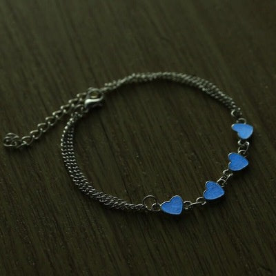 Glow in the Dark Silver Star Anklet, Bracelet