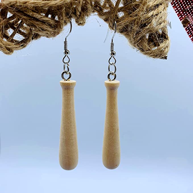 Baseball Bat Drop 3D Earrings