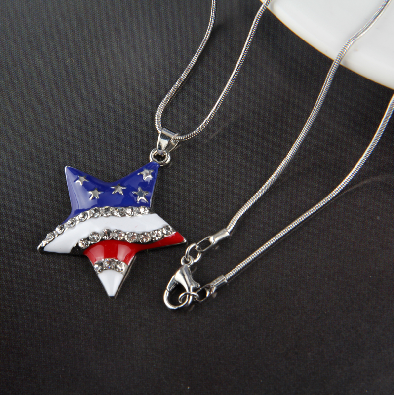 American Flag Star Necklace