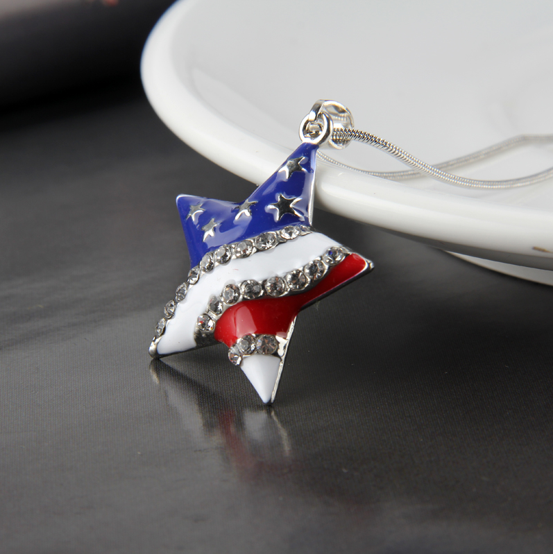 American Flag Star Necklace