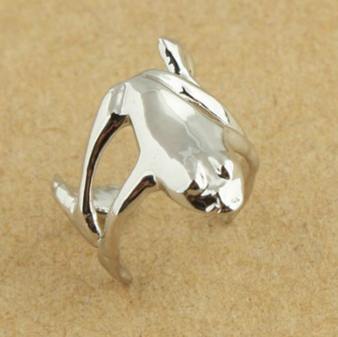Cute Silver Frog Cuff Earrings