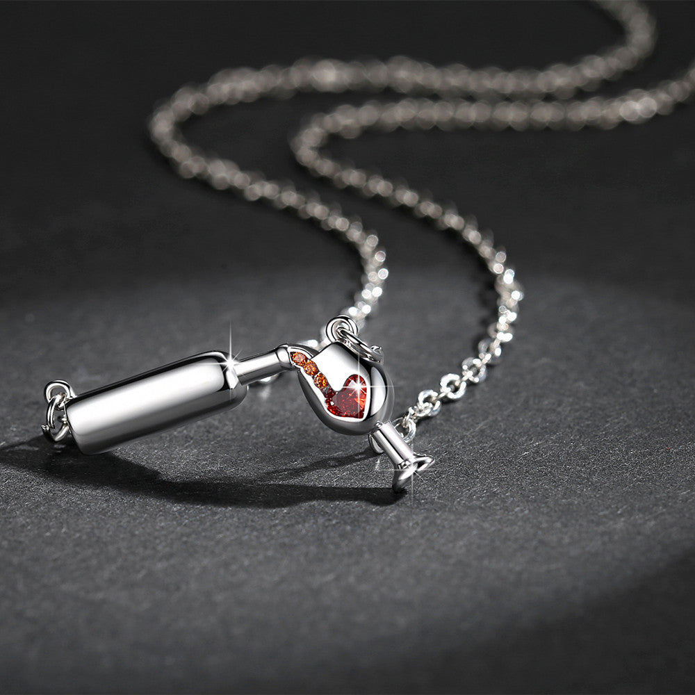 Pour a Bottle of Wine Gold Necklace