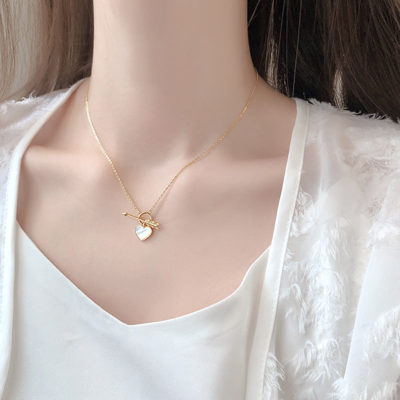Heart and Arrow Cupids Love Neckalce