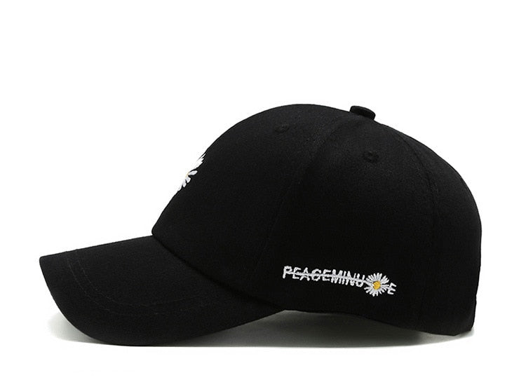 Daisy "Make a Wish" Flower White Baseball Cap