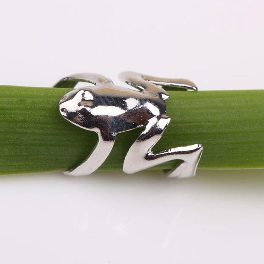 Cute Silver Frog Cuff Earrings