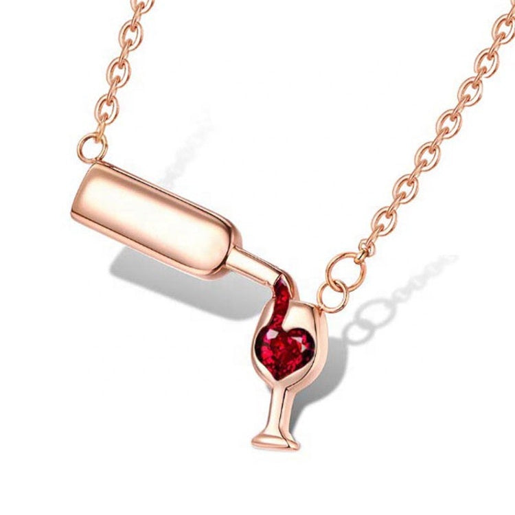 Pour a Bottle of Wine Gold Necklace