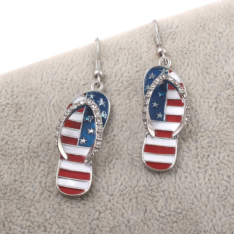 American Flag Sandal Earrings