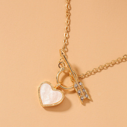 Heart and Arrow Cupids Love Neckalce