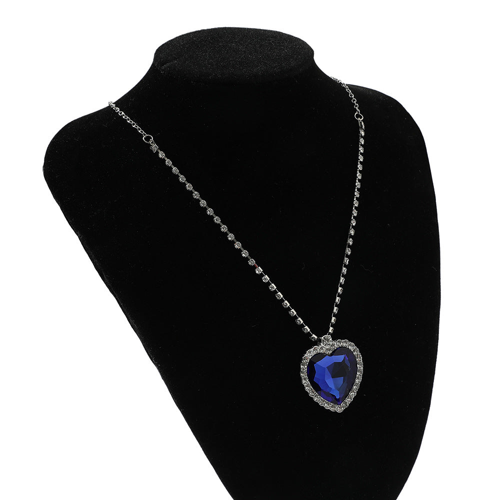 Titanic Heart Ocean Necklace Pendant | Blue Heart Necklace Titanic - Blue  Crystal Big - Aliexpress
