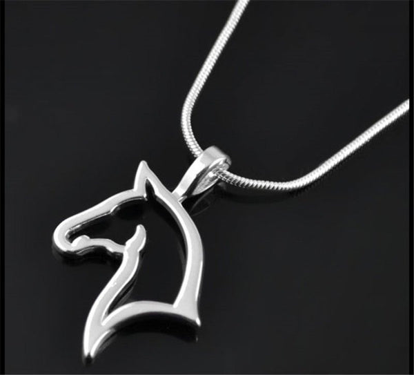 Horse Head Silhouette Pendant Necklace